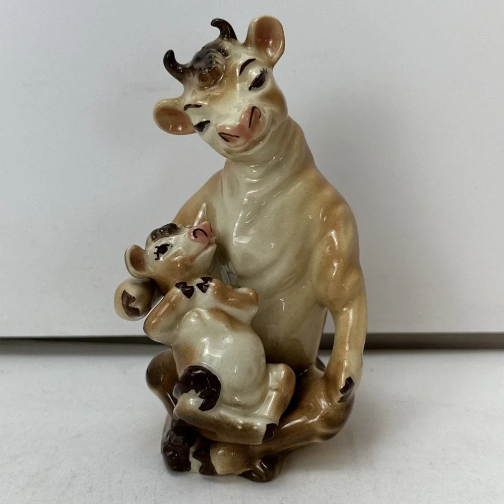 1940s Borden Dairy Salt & Pepper Shakers Elsie Baby Beauregard Ceramic Arts Cow